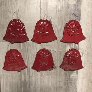 Set of 6 Double Sided Glazed Ceramic 12 Days Of Christmas Ornaments